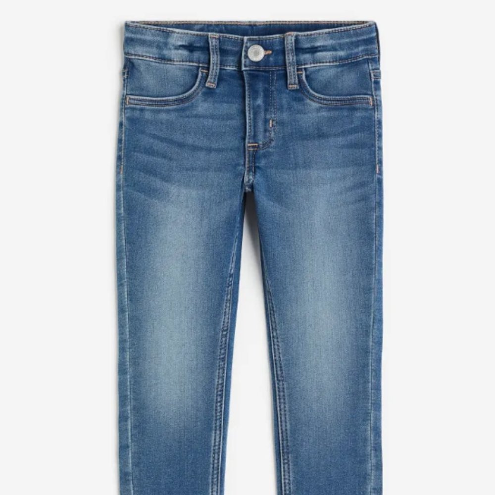 H&M Super Soft Skinny Fit Jeans Kids Mid Denim Wash SZ Girls 2T/3T NEW - Picture 2 of 12
